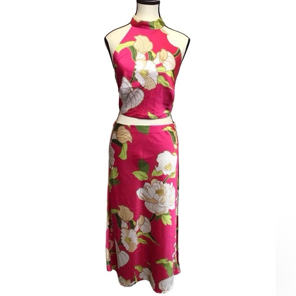 Sigrid Olsen- Hawaiian “Satin” tropical set- S